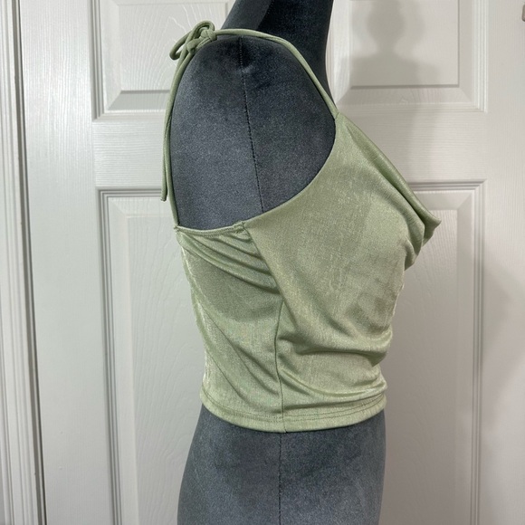 Blue Blush Light Green Draped Camisole - Picture 2 of 7